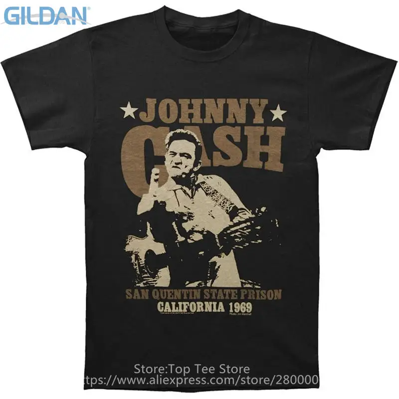 

Online T Shirt Printing Johnny Cash San Quentin Stars O-Neck Short Sleeve Best Friend Shirts For Men