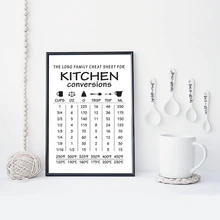 Cozinha guia de conversão poster imprime cozinha arte da parede decoração, regras de cozinha sinais pintura em tela imagem decorações de parede