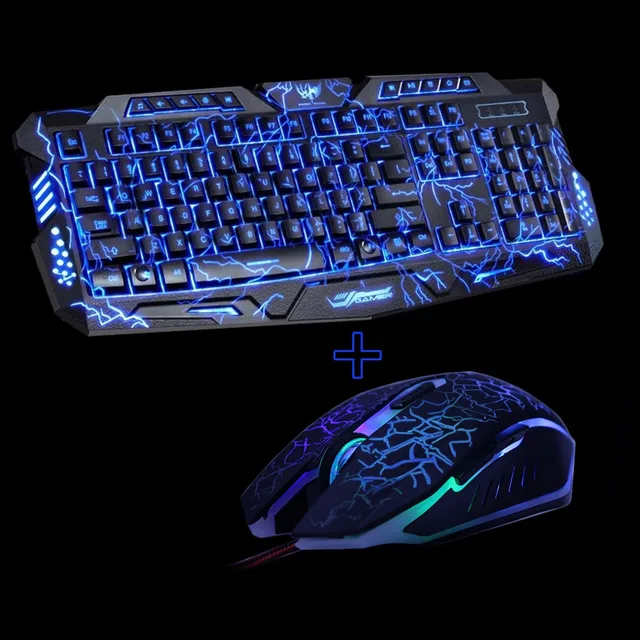M200 Purple/Blue/Red LED Breathing Backlight Pro Gaming Keyboard Mouse