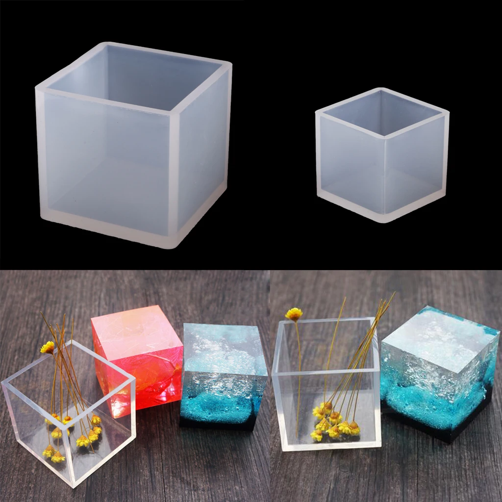 Cube Silicon Mold For Polymer Clay Crafts Resin Jewelry Making Tool 35mm Cake Decoration Baking Accessory