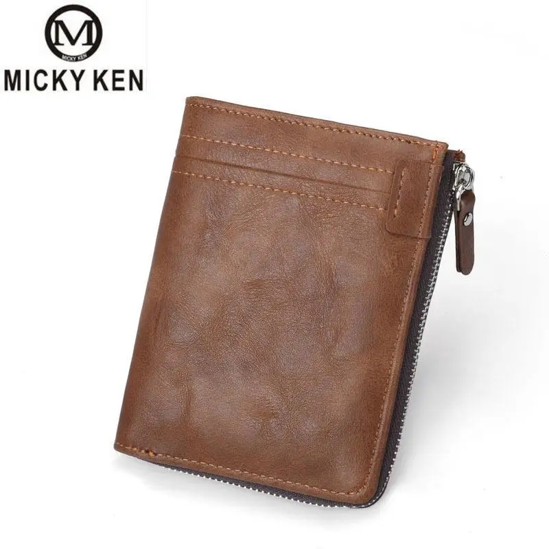 

MICKY KEN Brands Men Wallet carteira masculina Zipper Design Short Coin Purse Small Wallet Men's PU Leather Wallet cartera mujer