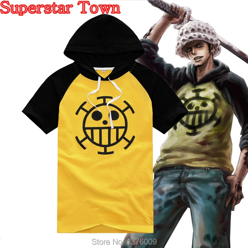 ワンピーストラファルガー ローtシャツコスプレ黄色フーディtシャツ衣装日本アニメトップススカルヘッド半袖夏tシャツ Aliexpress