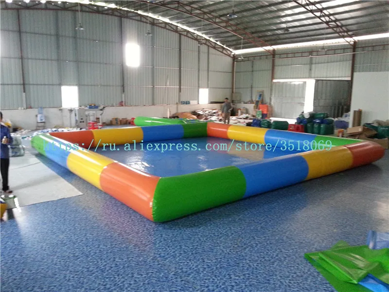 

For sale 8/8 m, square color pool, PVC inflatable pool with thickened material, suitable for business