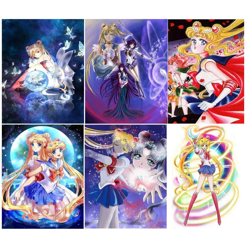 

5d Diy Diamond Painting Cross Stitch sailor moon princess Diamond Embroidery Rhinestones Mosaic Handmade girl's decor JS4685