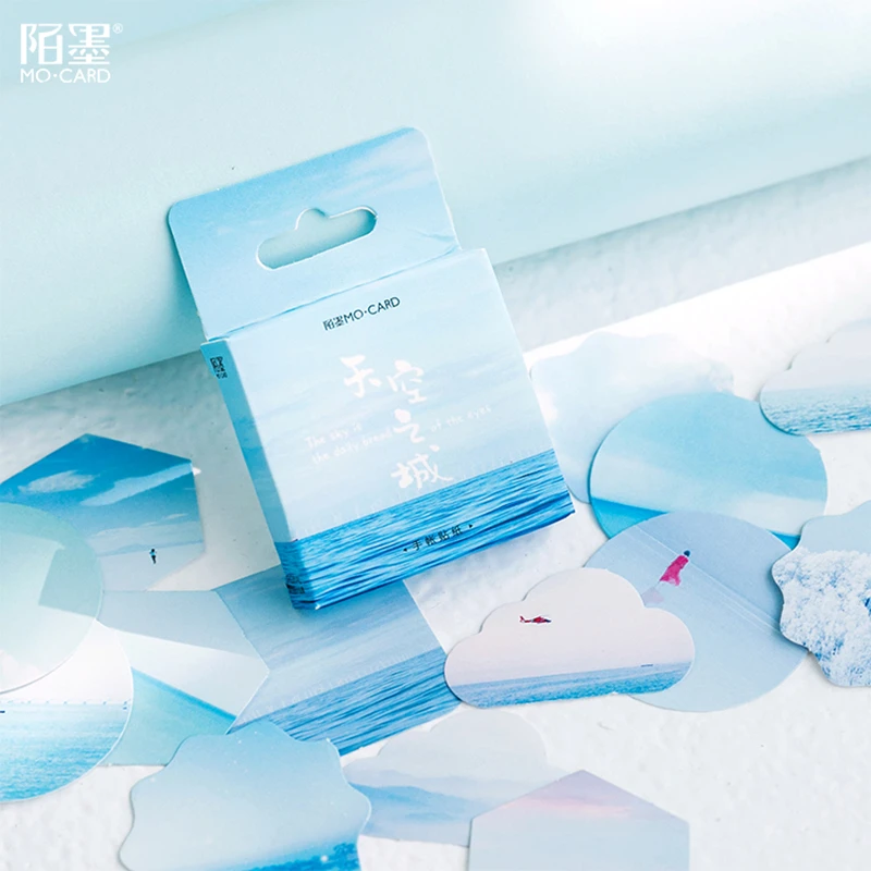 

Mo.Card sky city mini paper diary sticker Scrapbooking Decoration label 1 lot = 1 pack = 45 pcs