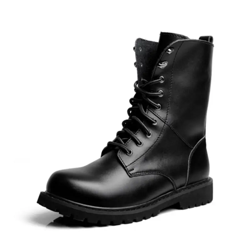Merkmak/высококачественные осенние мужские ботинки из натуральной кожи; зимние водонепроницаемые ботильоны; уличные рабочие ботинки; мужская обувь - Цвет: black autumn boots
