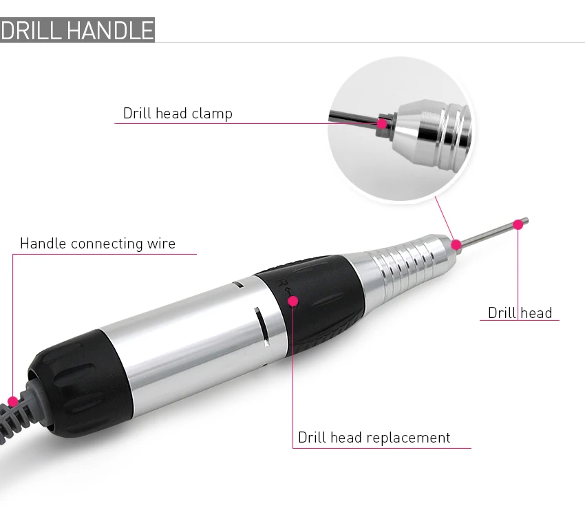 Аппарат для маникюра, дрель для ногтей, оборудование, 30000 об/мин, 4 цвета, профессиональный маникюр и педикюр, фрезы для дизайна ногтей