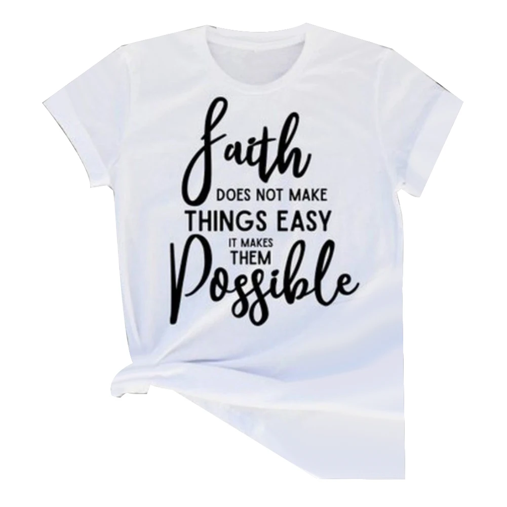Женская футболка с надписью Faith Inspiration летняя коротким рукавом большие