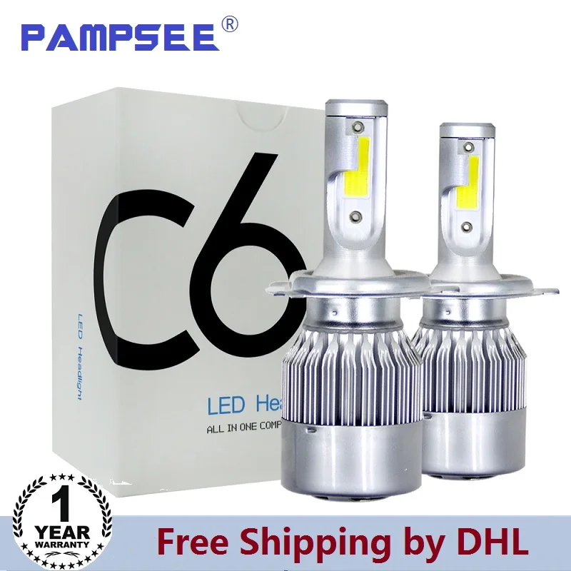 JAEHEV-2pcs-C6-LED-Car-Headlights-72W-7600LM-COB-Auto-Headlamp-Bulbs-H1-H3-H4-H7 - 
