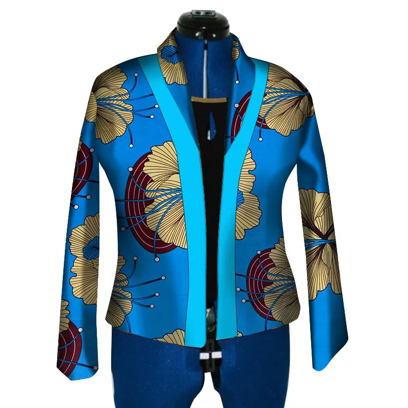 Новая африканская восковая штамповка пальто Дашики женский Блейзер Плюс Размер 6xl Африканский стиль Одежда для женщин повседневный укороченный топ пальто WY3794 - Цвет: 19
