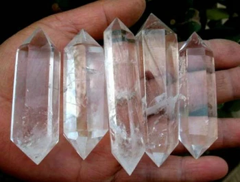 

ying A 5PCS AAA NATURAL CLEAR QUARTZ CRYSTAL DT WAND POINT Healing (0601)