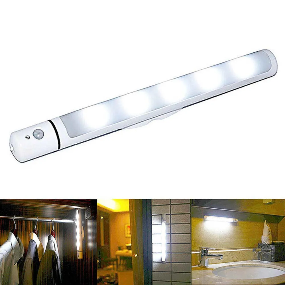 

Motion Sensor Night Light Potable 5 LED Closet Lights Battery Powered Wireless Cabinet IR Infrared Motion Detector Wall Lamp