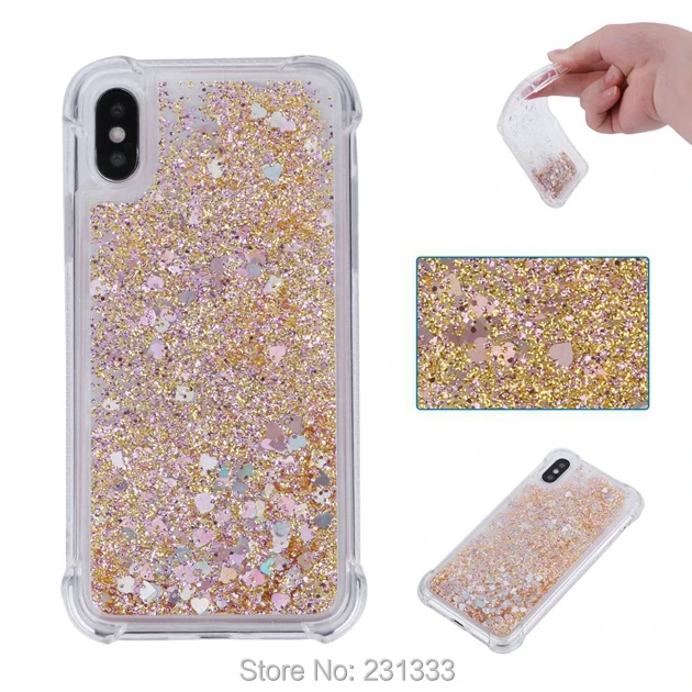 C ku зыбучий песок Блестящий Ударопрочный Мягкий чехол из ТПУ для Iphone X 8 7 Plus I7 6S SE 5 5S