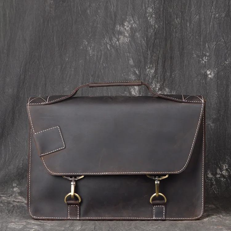 Мужской портфель из натуральной кожи, сумка почтальона из воловьей кожи, кожаная сумка на плечо для ноутбука, диагональная Мужская Ретро сумка-мессенджер