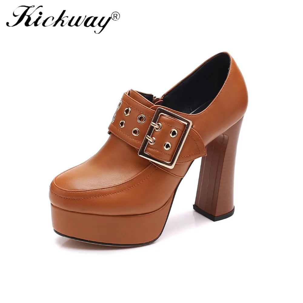 

Plus sizes 34-42 Women Thick High Heels Pumps Heels Black Working Shoes For Ladies Comfortable Office Shoes Women With Round Toe
