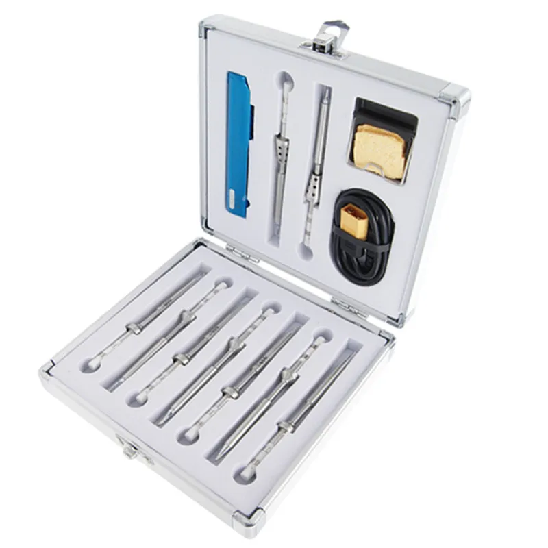 preço 12 Em 1 Kit De Ferro De Solda Com 9 pcs Dicas 1 pcs TS100 Cabo XT60 1 pcs Titular de Alta Qualidade Ferro de solda Conjunto