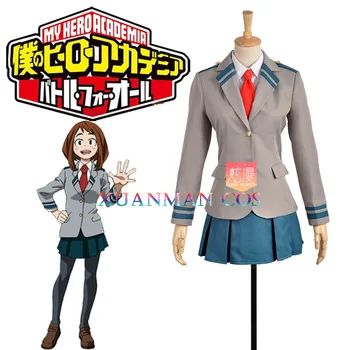 

W0959-1 My Hero Academia/Boku no Hero Academia Uraraka Ochako Cosplay Costume School Uniform Jacket Mini Skirt Custom Made