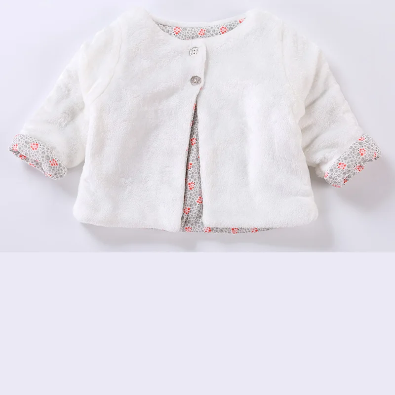 Baby clothes jacket baby clothes coat two layer baby infant tops children white color coral fleece top girls coats