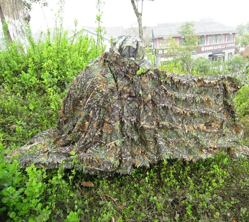 3D maple leaf Bionic Ghillie Yowie birdwatch airsoft Camouflage Clothing Outdoor jacket Cloak dress clothes ghillie suit