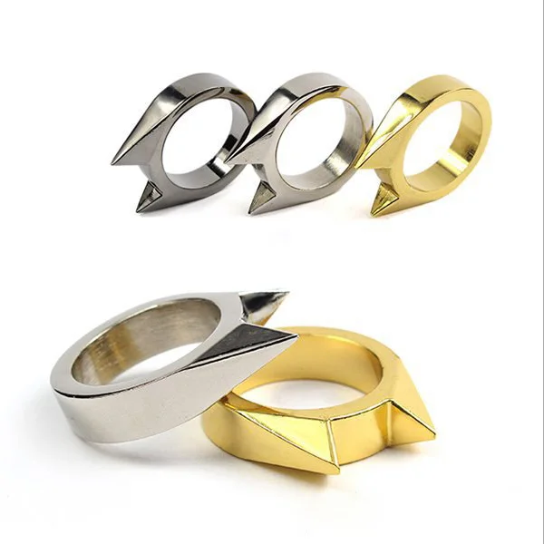 

By DHL 200pcs Cat Ear Self Defence Finger Ring Pendant Keychain Multifunction Outdoor Survival Tool Tactical Self Defense