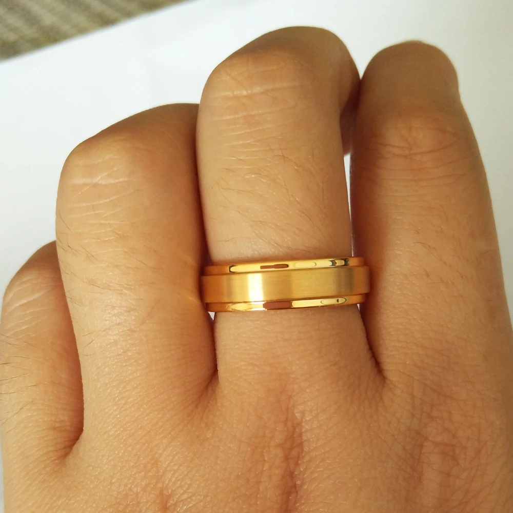 6MM Fashion Women's Gold Color Tungsten Carbide Marriage Ring Boy & Girl Friendship Jewelry anillos mujer aliance Gift Box