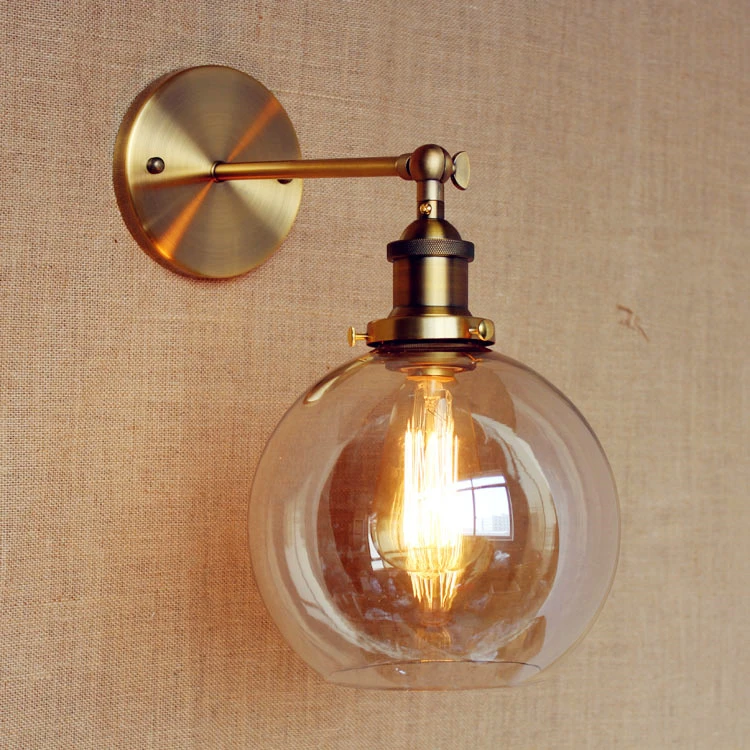 Retro Vintage Wall Light Fixtures indoor Lighting Glass Ball Edison Style  Loft Industrial Wall Sconce Beside Lamp Applique LED|lampe  applique|applique ledindustrial wall sconce - AliExpress