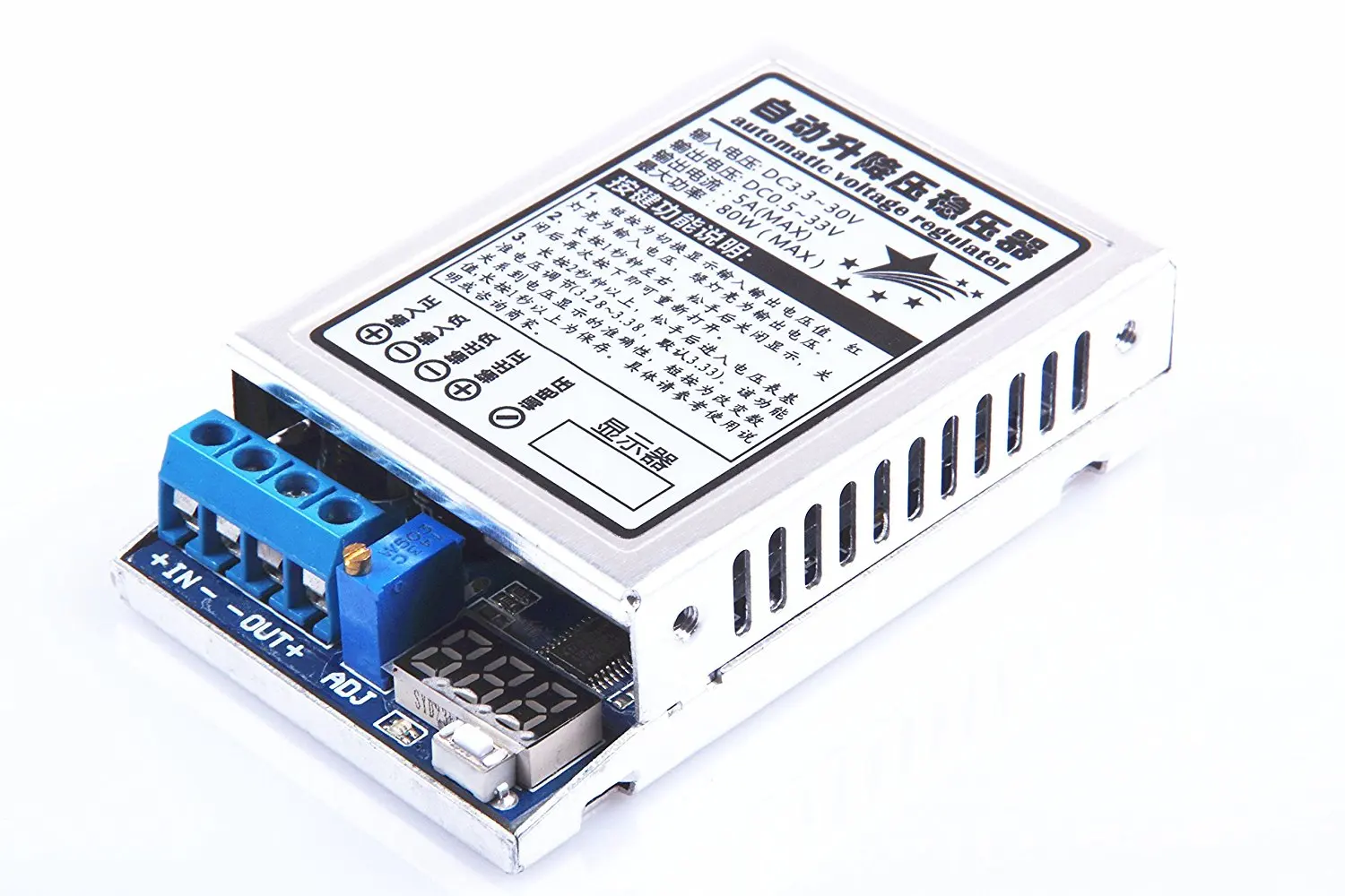 5 шт./лот 80 Вт Φ автоматический стабилизатор напряжения с дисплеем (6 5)|buck boost dc-dc|dc-dc