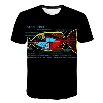 

3DT shirt fashion fish print T-shirt men and women T-shirt street dance street large size T-shirt casual style M-5XL new