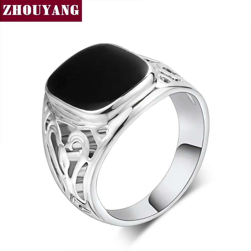 

Top Quality Fashion Big size Unixex Silver Color Party Ring Made With Austrian Crystals For Man Woman Wholesale ZYR157