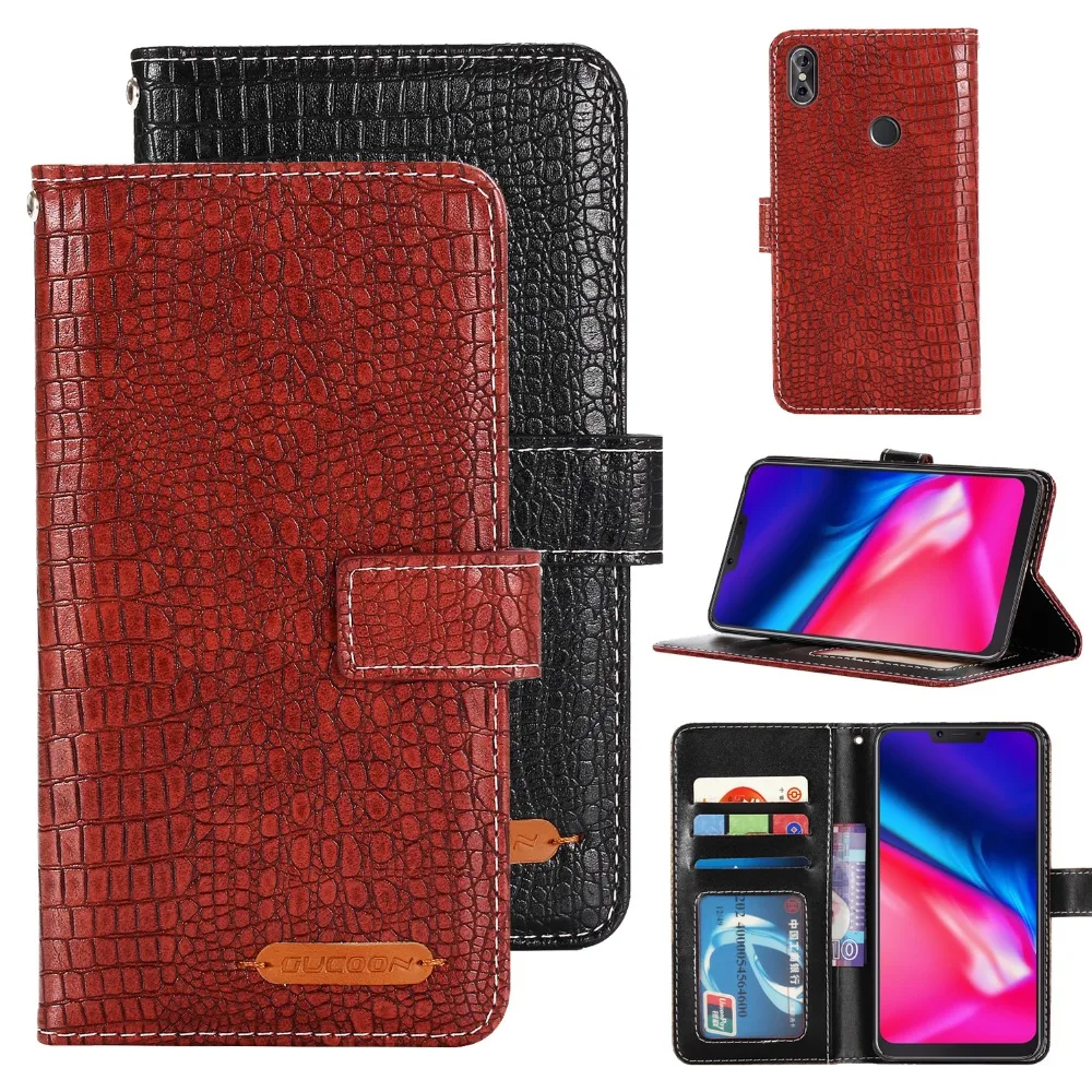 

GUCOON Fashion Crocodile Wallet for Cubot P20 J3 J3 Pro Nova Power R11 KingKong X18 Plus Case Luxury PU Leather Phone Cover Bag