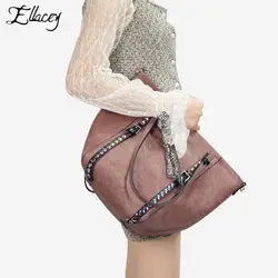 Ellacey 2019 Европейская и американская мода Pu женская сумка через плечо новая трендовая женская сумка с заклепками большой емкости