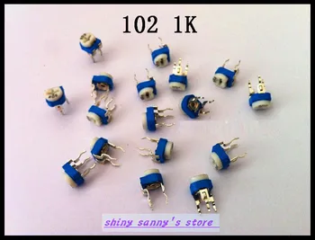 

500pcs/Lot 102 1K ohm 1K R Trimpot Trimmer Pot Variable Resistor horizontal Type Brand New