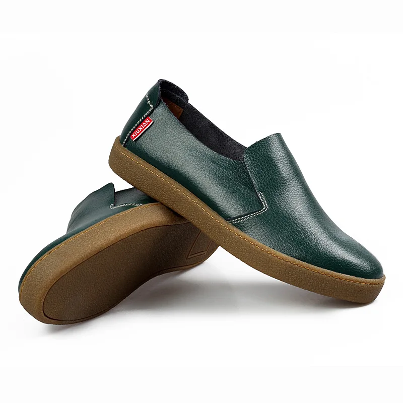 Handmade Men Shoes Soft Leather Moccasins Slip On Men Flats Cow Muscle Sole Comfort Driving Shoes For Men