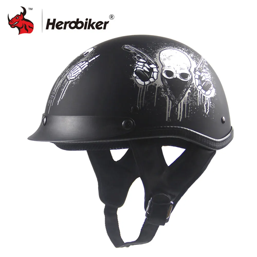 

New German Vintage Style Motorcycle Helmet Cruiser Scooter Touring Half Helmet DOT Retro Motorbike Capacete Casco Moto Helmet