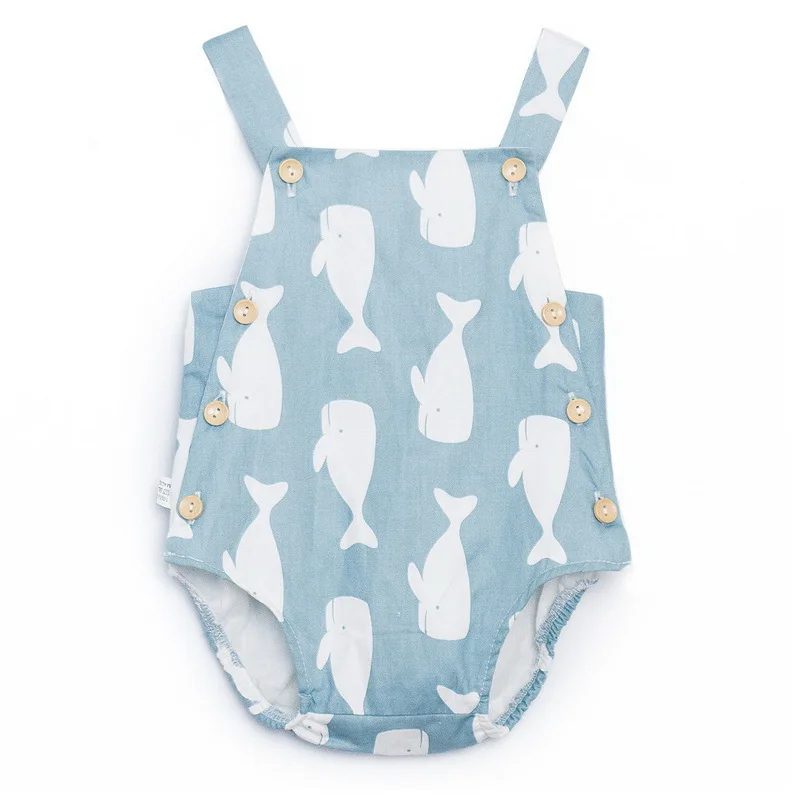 

2019 Summer New Baby Girls Boys Romper Caroon Whale Star Print One Piece Overall Infant Clothing E1708