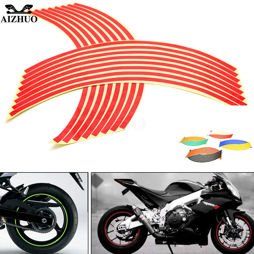 17inch/18inch wheel Strips Motorcycle Reflective Wheel Sticker for yamaha TTR250 TTR600 XT250X TRICKER DT230LANZA YFZ450