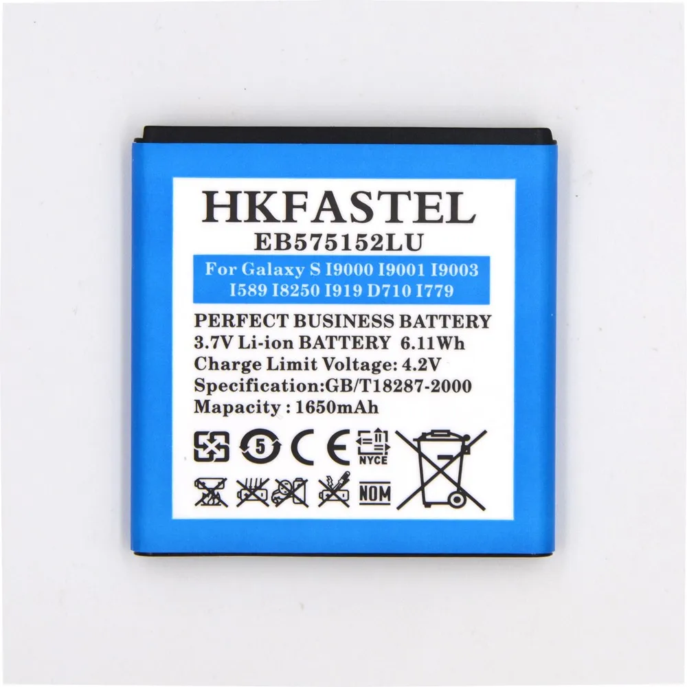 HKFASTEL EB575152LU батарея мобильного телефона для samsung Galaxy S I9000 i9001 I9003 I589 I8250 I919 D710 I779