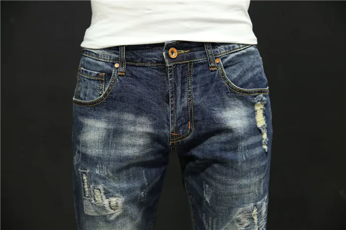 Шорты мужские рваные короткие джинсы прямые ретро шорты джинсовые Бермуды Мужская джинсовая брендовая одежда плюс размер 28-40319