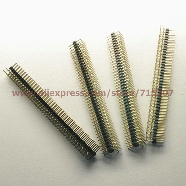 Right angle 90 degrees double row male pin header 2x40 Pin 2.0mm board to board connectors