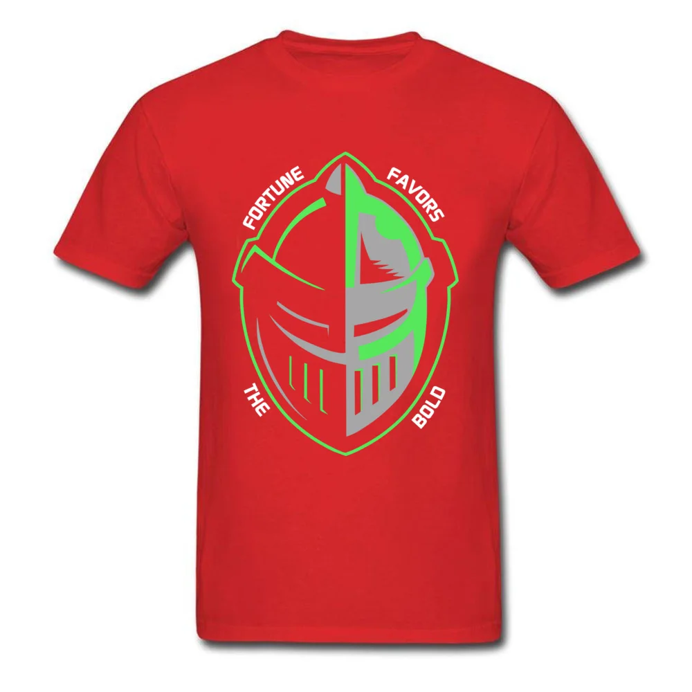 Fortune Favors The Bold 100% Cotton T-shirts for Men Short Sleeve Tops Tees Coupons NEW YEAR DAY Crewneck Tops T Shirt Normal Fortune Favors The Bold red