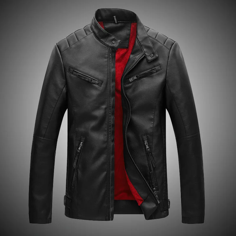 High Quality Winter Leather Jacket Men 2018 Fashion Casual Thick PU ...