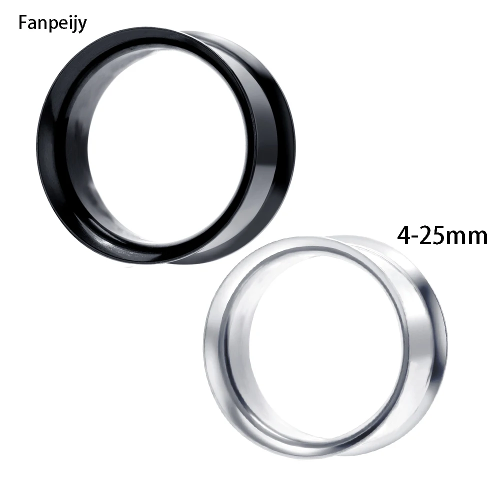 

Fanpeijy Stainless Steel Ear Tunnels Kit Earring Gauge Plug Set Double Flared Ear Expanders Stretcher Piercing Body Jewelry 2pcs