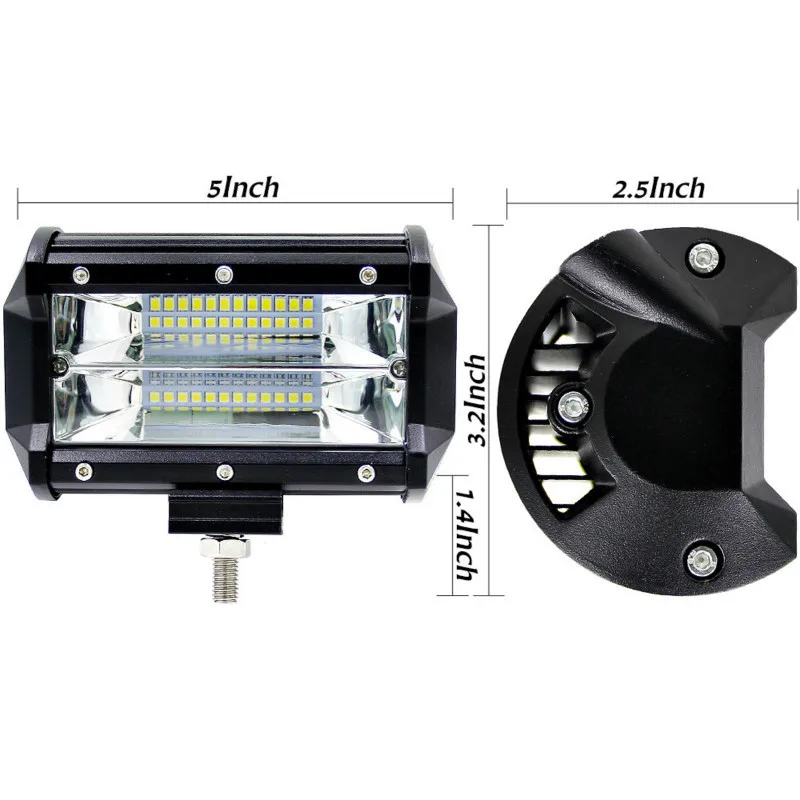 

5-inch car led headlight strip light 72W two rows For Trucks, forklifts, off-road vehicles, engineering vehicles, cars, 6000K72W