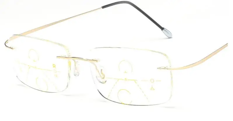 Tanie JN IMPRESSION ultralekkie okulary bez oprawek Smart zoom tytanowe progresywne wieloogniskowe okulary do czytania mężczyźni nadwzroczność prezbiopii