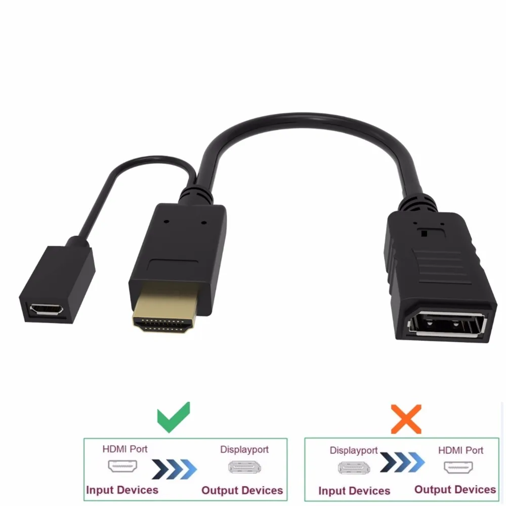hdmi to displayport adapter hdmi kabel converter micro usb charging cable 15cm hdmi adapter for dell Monitor hdtv 