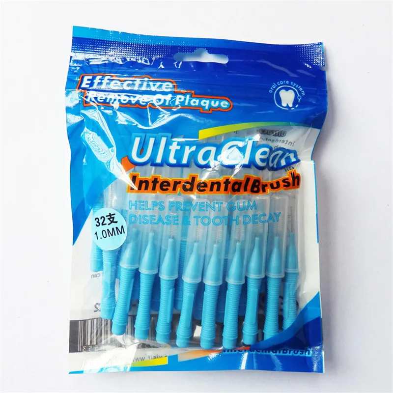 32Pcs/set 4 colors Interdental Brush oral care cleaner Oral Dental Hygiene Brush Toothpick Brush Tooth Cleaning Tool toothbrush