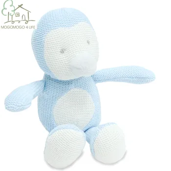 

Luxury Newborn Baby Knitted Dolls Lovely Infant Nursey Toys for Baby Boys Handmade Crotchet Penguin Stuffed Toys 24cm