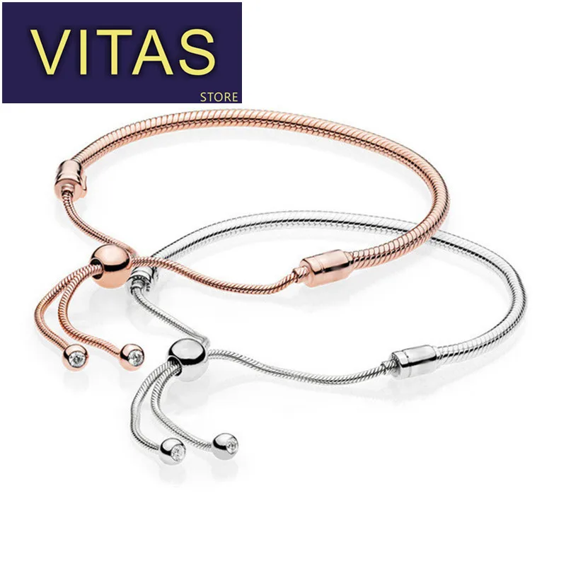 

ViTas PAN S925 pulseira pulseira de prata esterlina simples pulseira elegante senhoras casal presentes de natal