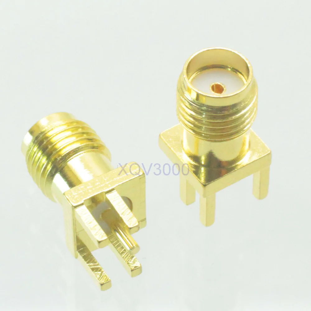 10pcs Connector SMA female jack pin solder PCB clip edge mount RF