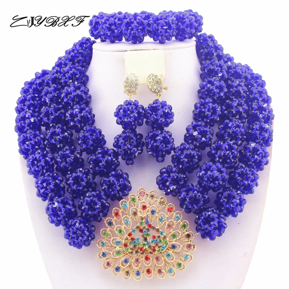 

Crystal Beads Jewelry Sets Nigerian Beads Jewelry Set African Party Beads Jewelry Neckalce Set HD3654